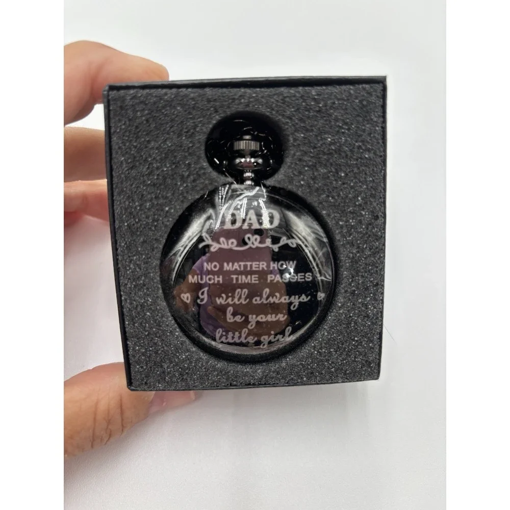 Engraved Pocket Watch With Chain For‎ Dad Hero Holidays Birthdays Party's